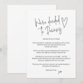 Downsize Wedding Announcement Kaart (Voorkant / Achterkant)