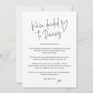 Downsize Wedding Announcement Kaart