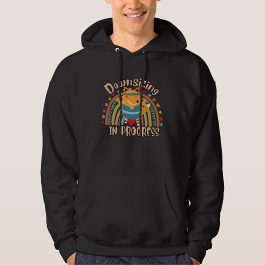 Downsizing In Progress Gym Workout  Text Hoodie (Voorkant)