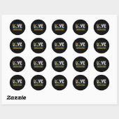 Downsyndroom Bewustzijn Geweldige downsyndroom Ronde Sticker (Vel)