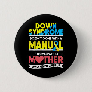 Downsyndroom Bewustzijn Komt Niet Met Een Handleid Ronde Button 5,7 Cm