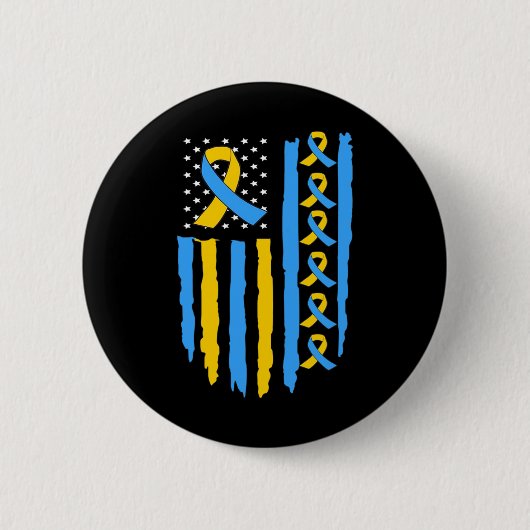 Downsyndroom Bewustzijn Papa Mama Ronde Button 5,7 Cm (Voorkant)