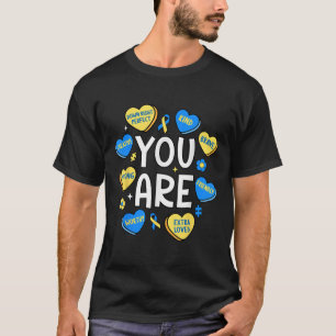 Downsyndroom Bewustzijn positief Snoep hart Schatt T-shirt
