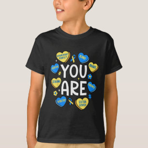 Downsyndroom Bewustzijn positief Snoep hart Schatt T-shirt