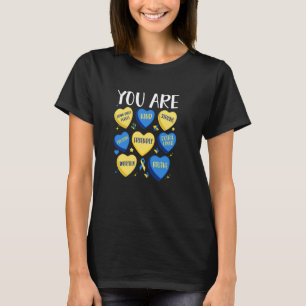 Downsyndroom Bewustzijn positief Snoep hart Schatt T-shirt