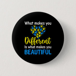 Downsyndroom bewustzijnsondersteuning wereld down ronde button 5,7 cm