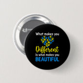 Downsyndroom bewustzijnsondersteuning wereld down ronde button 5,7 cm (Voorkant /achterkant)