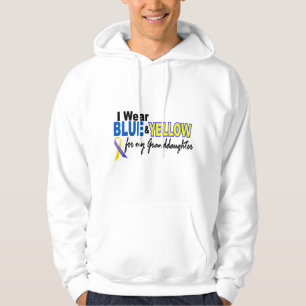 Downsyndroom Ik Draag Blauw en Gele kleindochter 2 Hoodie