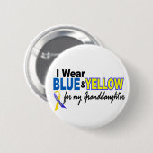 Downsyndroom Ik Draag Blauw en Gele kleindochter 2 Ronde Button 5,7 Cm (Voorkant /achterkant)