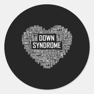 Downsyndroombewustzijn Hartencadeautjes voor cadea Ronde Sticker
