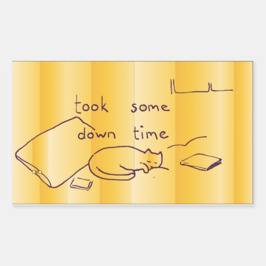 downtime rechthoekige sticker (Voorkant)