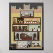 Downton Abbey Pixel Art Poster (Voorkant)