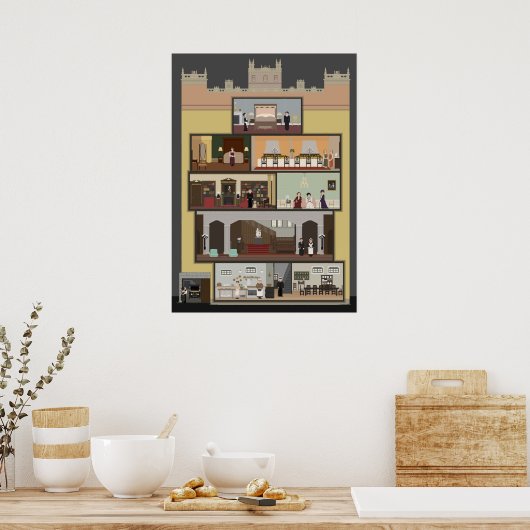 Downton Abbey Pixel Art Poster (Keuken)