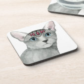 Downton Cat | Bejeweld Bier Onderzetter (Linkerzijde)