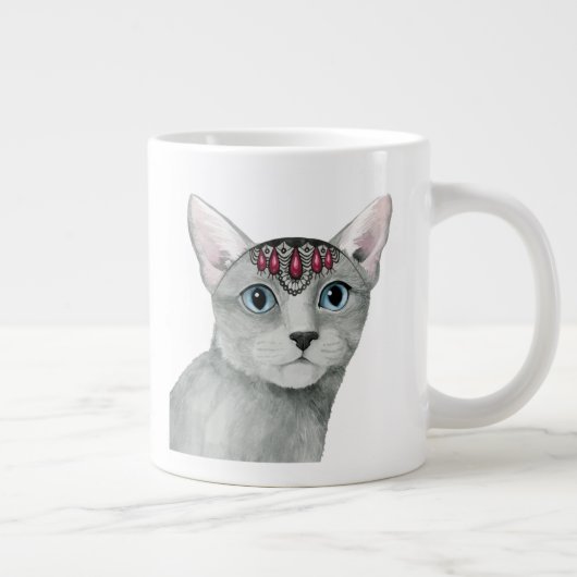 Downton Cat | Bejeweld Grote Koffiekop (Rechts)
