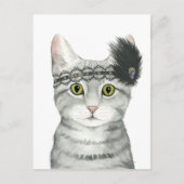 Downton Cat | Bejeweld met kant Briefkaart (Voorkant)