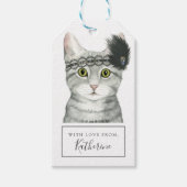 Downton Cat | Bejeweld met kant Cadeaulabel (Voorkant)