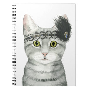 Downton Cat   Bejeweld met kant Notitieboek