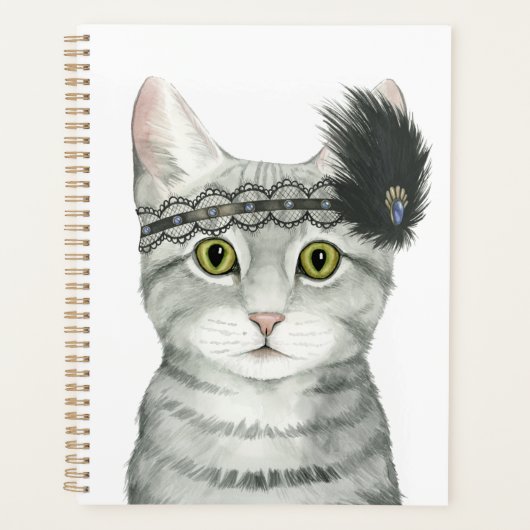 Downton Cat | Bejeweld met kant Planner (Voorkant)