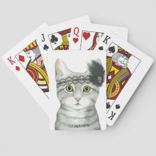 Downton Cat   Bejeweld met kant Pokerkaarten