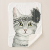 Downton Cat | Bejeweld met kant Sherpa Deken (Voorkant)