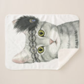Downton Cat | Bejeweld met kant Sherpa Deken (Voorkant (horizontaal))