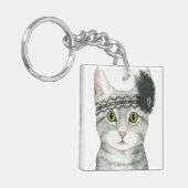 Downton Cat | Bejeweld met kant Sleutelhanger (Voorkant Links)