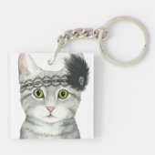 Downton Cat | Bejeweld met kant Sleutelhanger (Achterkant)
