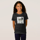 Downton Cat | Bejeweld met kant T-shirt (Voorkant volledig)
