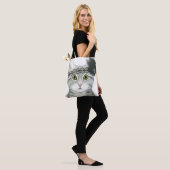 Downton Cat | Bejeweld met kant Tote Bag (Op model)