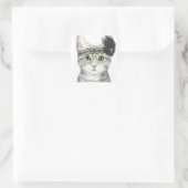 Downton Cat | Bejeweld met kant Vierkante Sticker (Tas)