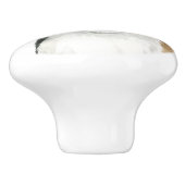 Downton Cat | Bejeweld met veren Keramische Knop (Zijkant)