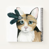 Downton Cat | Bejeweld met veren Notitieboek (Achterkant)