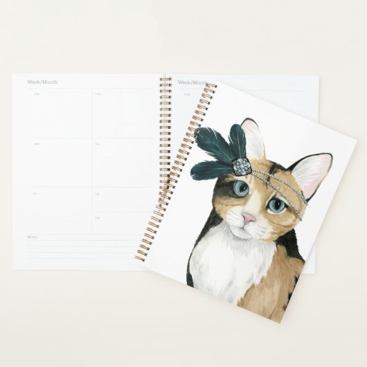 Downton Cat | Bejeweld met veren Planner (Display)