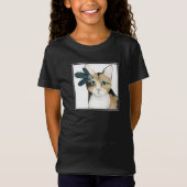 Downton Cat | Bejeweld met veren T-shirt (Voorkant)