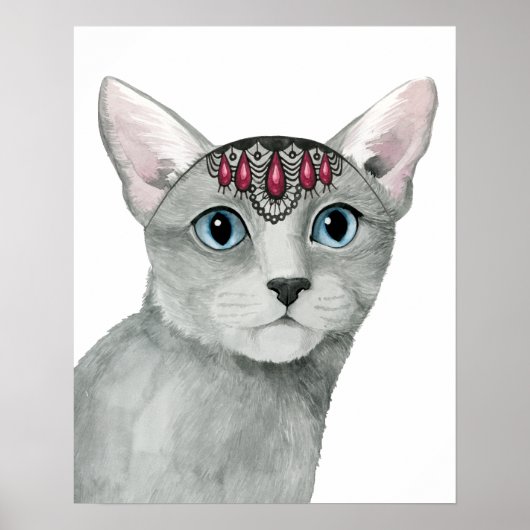 Downton Cat | Bejeweld Poster (Voorkant)