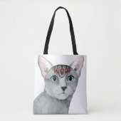 Downton Cat | Bejeweld Tote Bag (Voorkant)