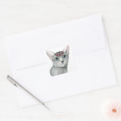 Downton Cat | Bejeweld Vierkante Sticker (Envelop)