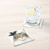 Downton Cat | Met veren verrijkt Kartonnen Onderzetters (Insitu)