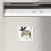 Downton Cat | Met veren verrijkt Magneet (Insitu (Vaatwasser))