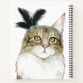 Downton Cat | Met veren verrijkt Notitieboek (Achterkant)