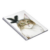 Downton Cat | Met veren verrijkt Notitieboek (Rechterzijde)