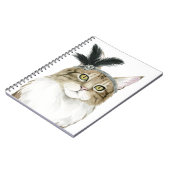 Downton Cat | Met veren verrijkt Notitieboek (Linkerzijde)