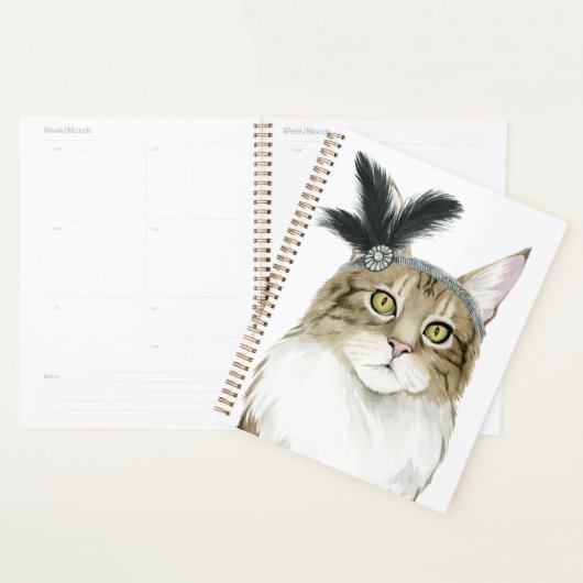 Downton Cat | Met veren verrijkt Planner (Display)