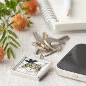 Downton Cat | Met veren verrijkt Sleutelhanger (Zijkant)