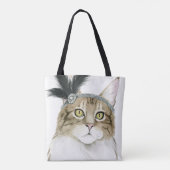 Downton Cat | Met veren verrijkt Tote Bag (Achterkant)