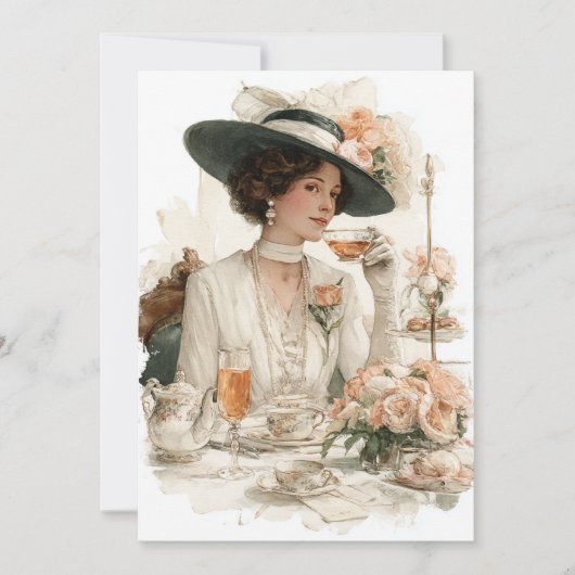 Downton Delight | Elegante thee Kaart (Voorkant)