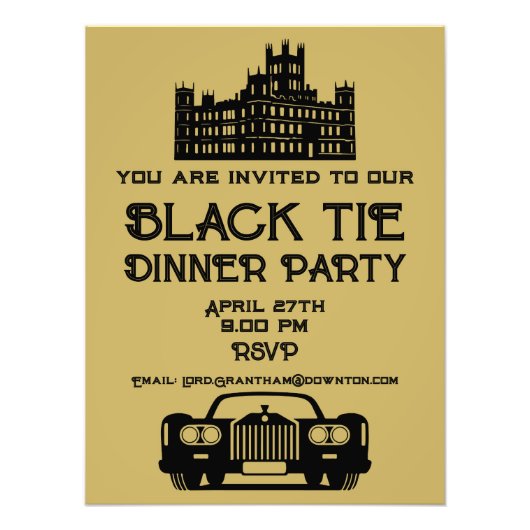 Downton Theme Dinner Party Foto Afdruk (Voorkant)