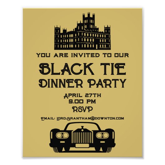 Downton Theme Dinner Party Foto Afdruk (Voorkant)