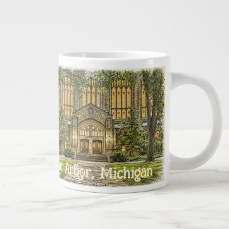 Downtown Ann Arbor, Michigan handgetekende stijl Grote Koffiekop